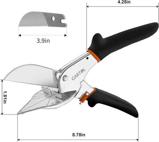 45-135° Adjustable Miter Shears, Quarter Round Cutter for PVC & Trim