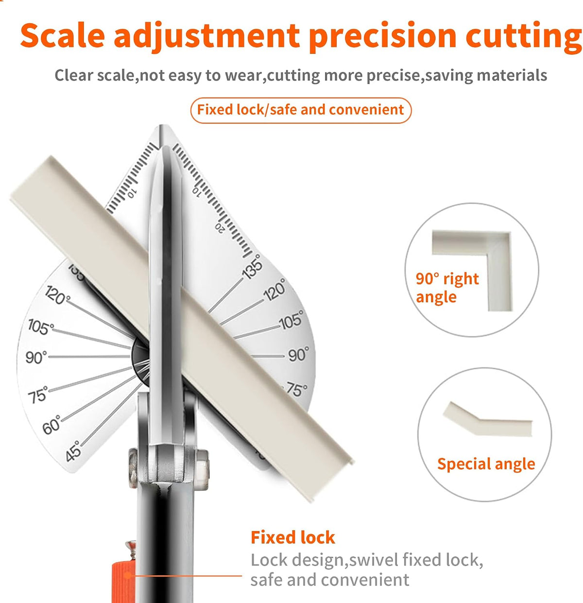 45-135° Adjustable Miter Shears, Quarter Round Cutter for PVC & Trim