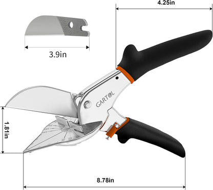 45-135° Adjustable Miter Shears, Quarter Round Cutter for PVC & Trim