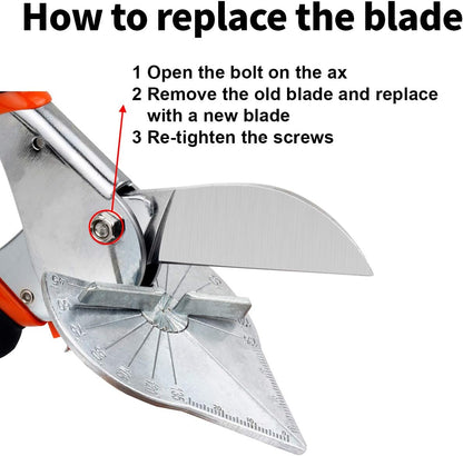 45-135° Adjustable Miter Shears, Quarter Round Cutter for PVC & Trim
