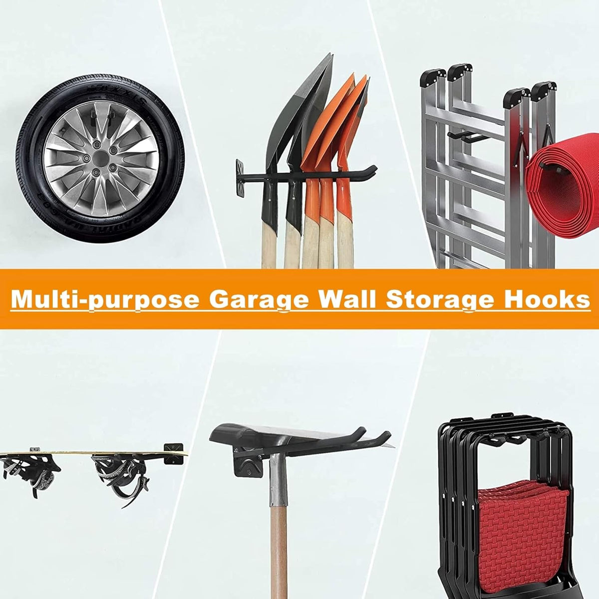 Garage Hooks Heavy Duty Tool Organizer, Wall Mount Hanger Rack