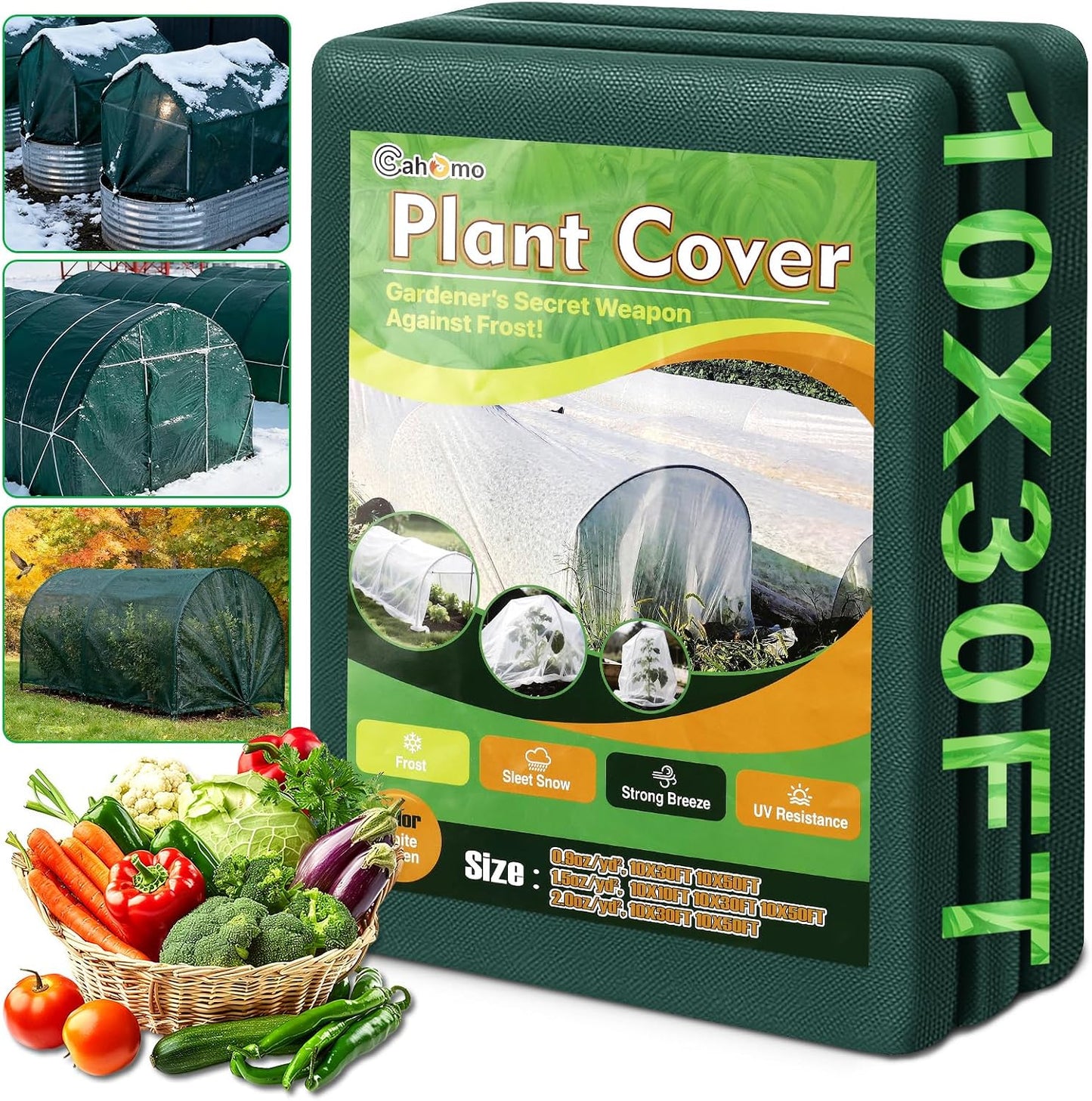 White Plant Covers Freeze Protection, 10 x 50 ft - 0.9 oz/yd² Frost Cloths for Outdoor Plants, Tree Covers Freeze Protection, Winter Garden Blanket, Sun Cover for Plants for Greenhouse, Vegetables