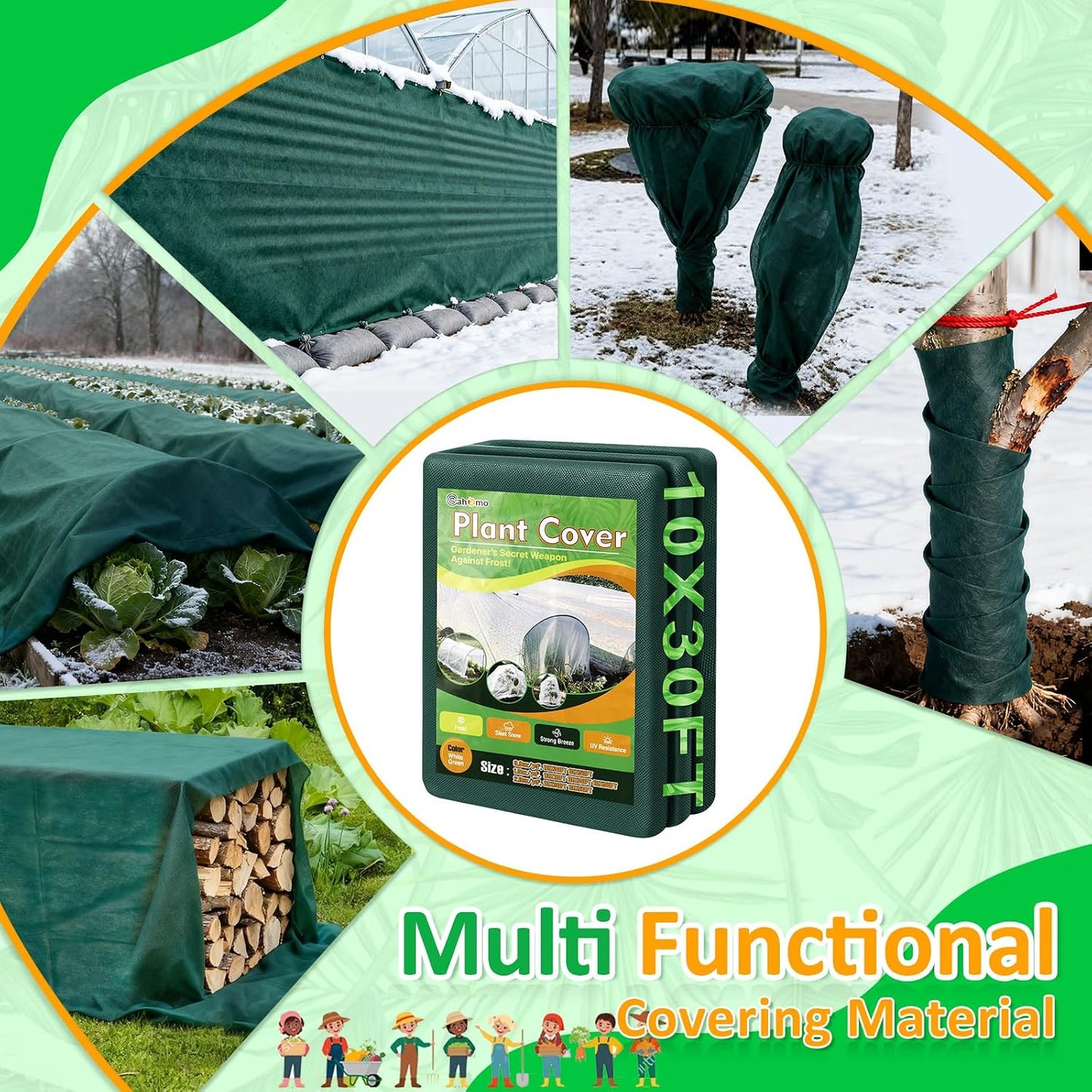 White Plant Covers Freeze Protection, 10 x 50 ft - 0.9 oz/yd² Frost Cloths for Outdoor Plants, Tree Covers Freeze Protection, Winter Garden Blanket, Sun Cover for Plants for Greenhouse, Vegetables