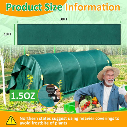 White Plant Covers Freeze Protection, 10 x 50 ft - 0.9 oz/yd² Frost Cloths for Outdoor Plants, Tree Covers Freeze Protection, Winter Garden Blanket, Sun Cover for Plants for Greenhouse, Vegetables