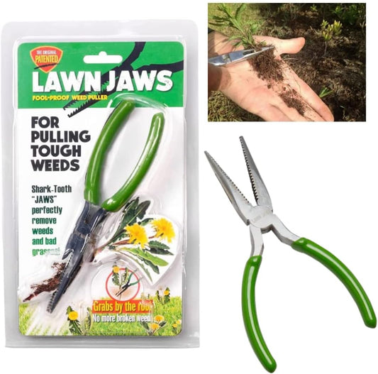 Original Shark Tooth Weed Puller Tool, Grabs Weeds by the Root