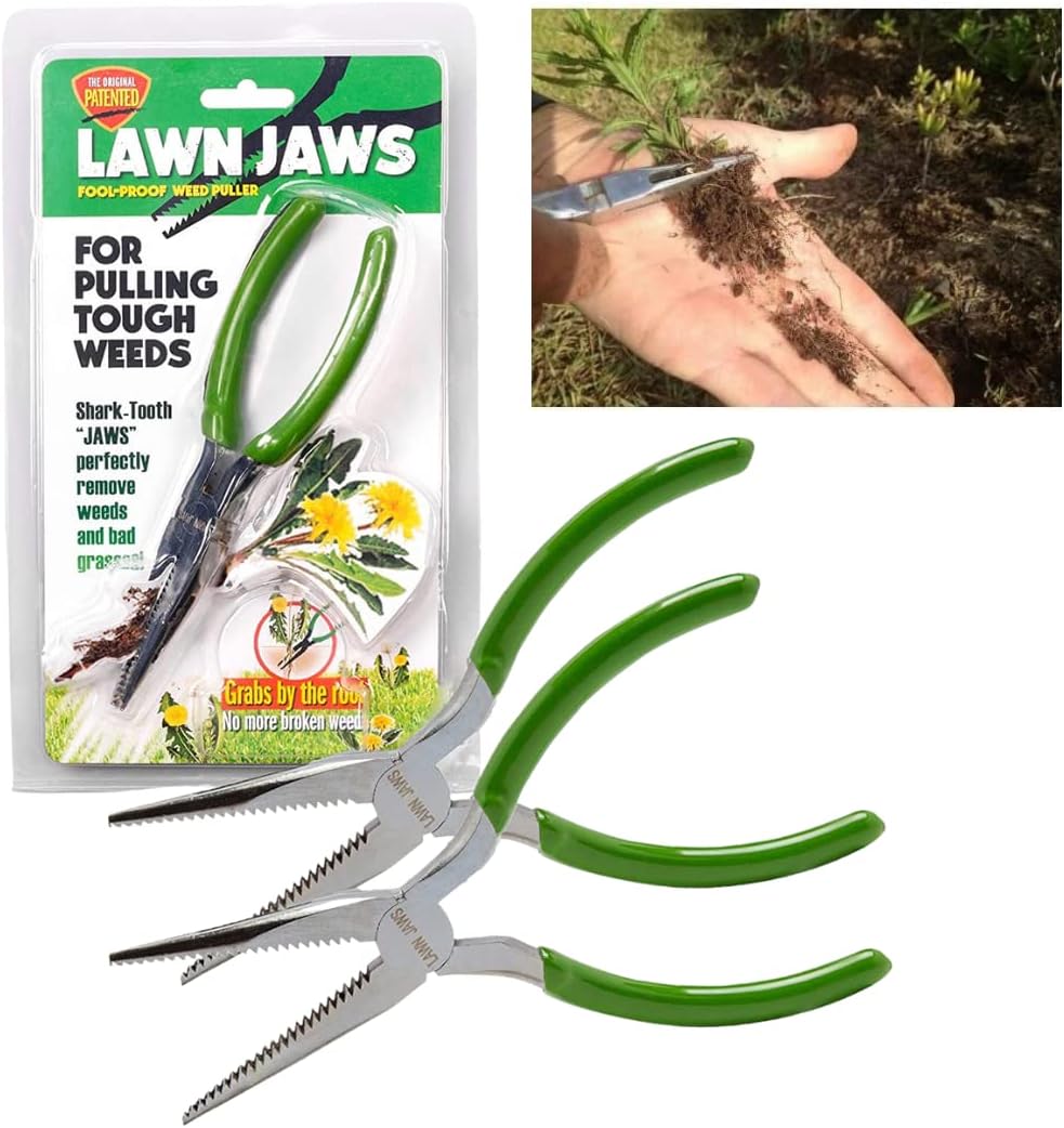 Original Shark Tooth Weed Puller Tool, Grabs Weeds by the Root