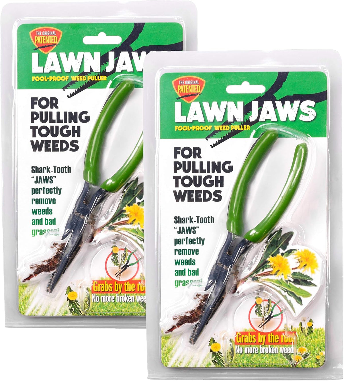 Original Shark Tooth Weed Puller Tool, Grabs Weeds by the Root