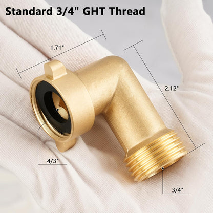 Garden Water Hose Splitter - RV Water Splitter 2 Way Heavy Duty Brass Spigot Hose Splitter - Outdoor Y Hose Bib 2 Valves with 2 Extra Rubber Washers for 3/4" Hose Connector (Red)