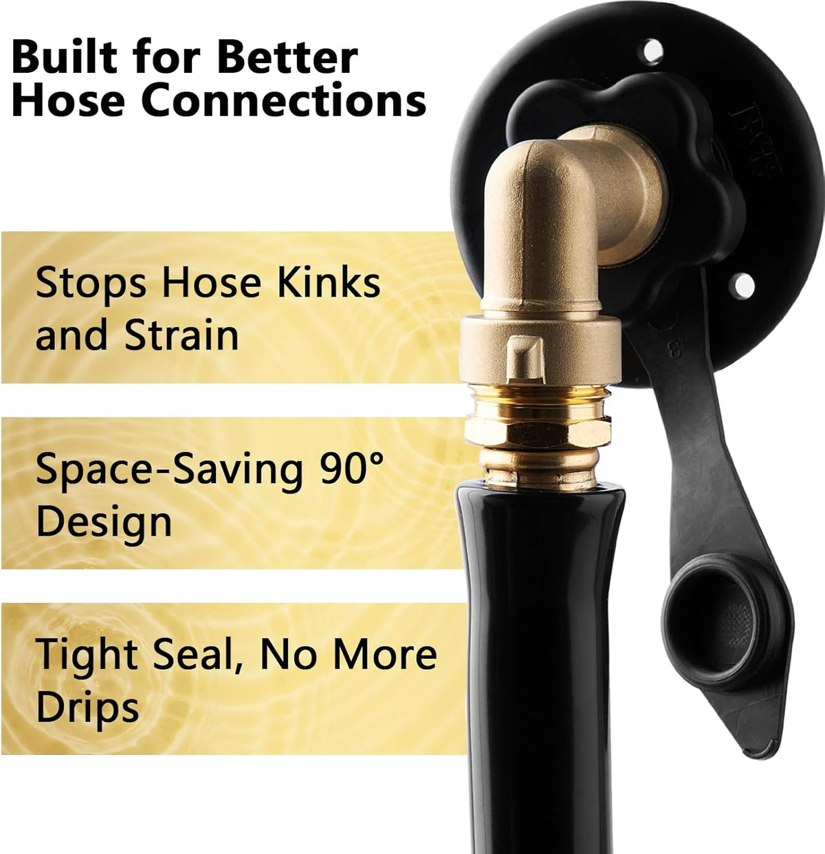 Garden Water Hose Splitter - RV Water Splitter 2 Way Heavy Duty Brass Spigot Hose Splitter - Outdoor Y Hose Bib 2 Valves with 2 Extra Rubber Washers for 3/4" Hose Connector (Red)