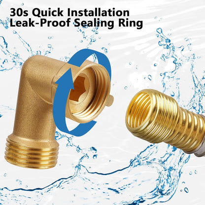 Garden Water Hose Splitter - RV Water Splitter 2 Way Heavy Duty Brass Spigot Hose Splitter - Outdoor Y Hose Bib 2 Valves with 2 Extra Rubber Washers for 3/4" Hose Connector (Red)