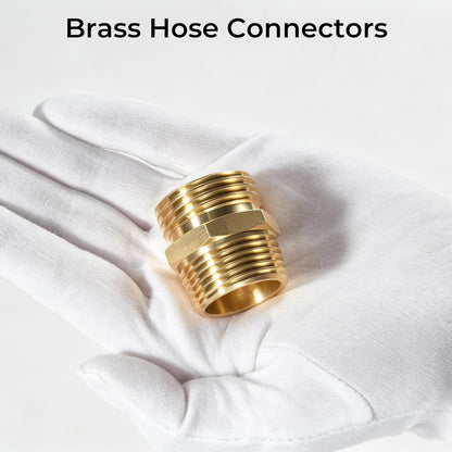 Garden Water Hose Splitter - RV Water Splitter 2 Way Heavy Duty Brass Spigot Hose Splitter - Outdoor Y Hose Bib 2 Valves with 2 Extra Rubber Washers for 3/4" Hose Connector (Red)