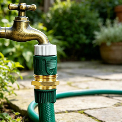 Garden Water Hose Splitter - RV Water Splitter 2 Way Heavy Duty Brass Spigot Hose Splitter - Outdoor Y Hose Bib 2 Valves with 2 Extra Rubber Washers for 3/4" Hose Connector (Red)