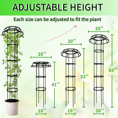 6FT Garden Obelisk Trellis for Climbing Plants,70”Metal Plant Support Tower, Heavy Duty Thickened Tube,Rustproof Black Flower Stand for Vines, Roses, Outdoor & Indoor Use