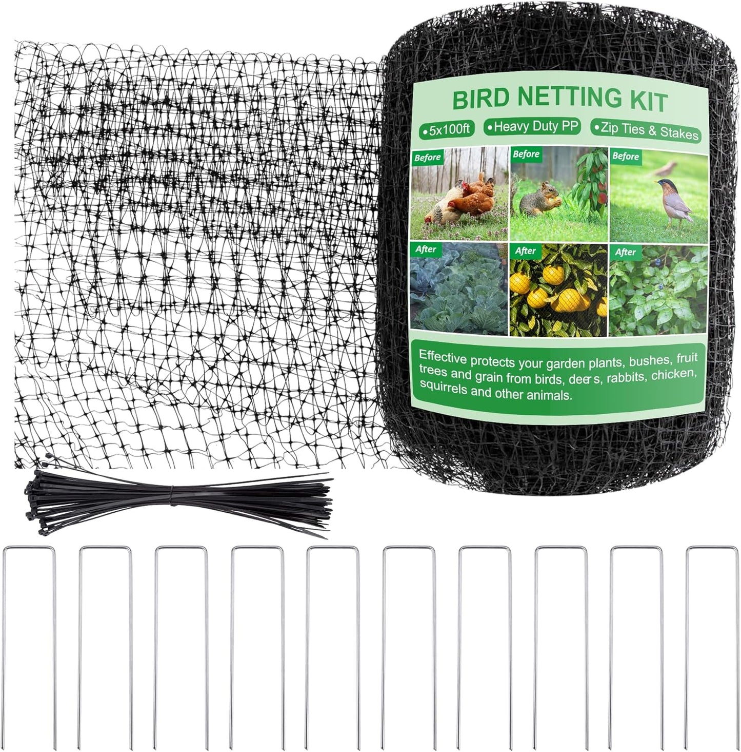 Bird Netting Garden Deer Fence Netting Heavy Duty 5x100 ft