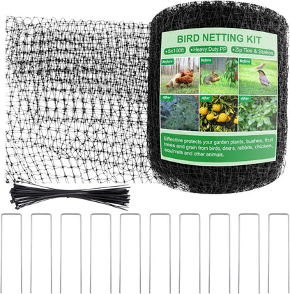 Bird Netting Garden Deer Fence Netting Heavy Duty 5x100 ft
