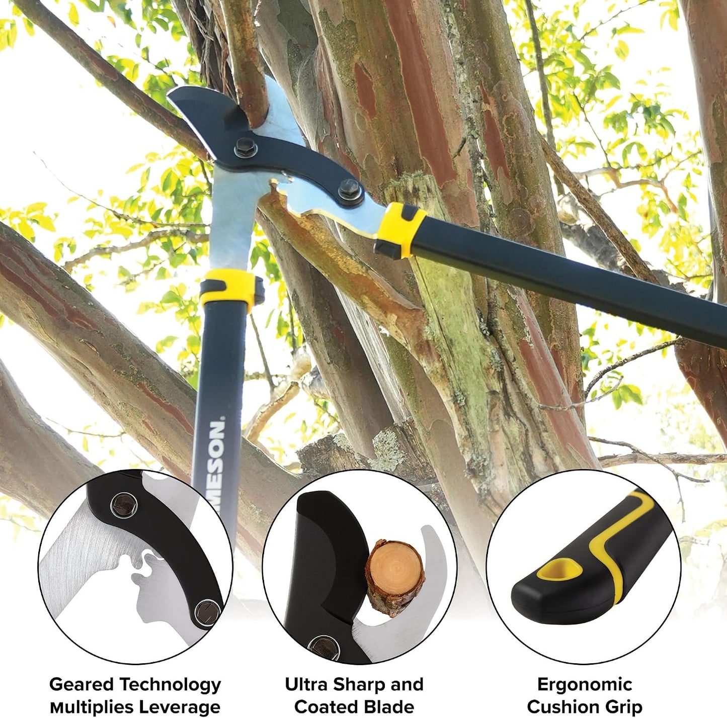 Heavy-Duty 32″ Geared Bypass Lopper | 1-3/4″ Cutting Capacity | Compound Lever & Gear Technology | Aluminum Frame | Non-Stick Blade
