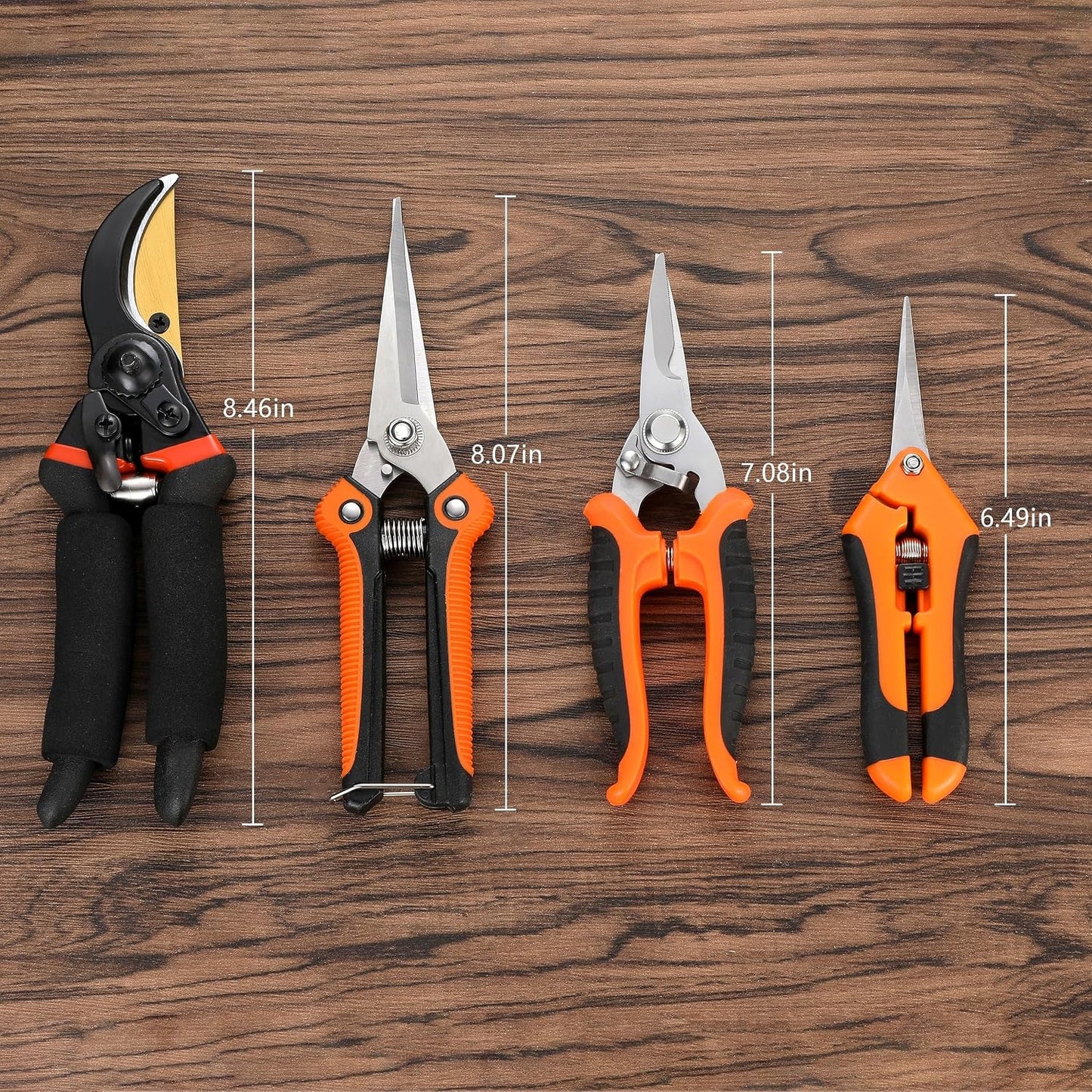 5‑Piece Garden Pruning Shears Set with Gloves & Storage Bag – Stainless Steel Trimming Scissors for Flowers, Herbs & Small Branches – Ergonomic Gardening Tools Kit (Multi-color)
