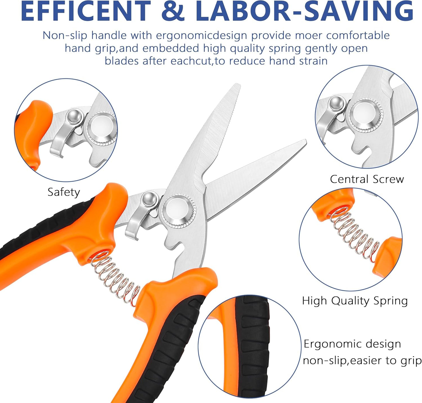 5‑Piece Garden Pruning Shears Set with Gloves & Storage Bag – Stainless Steel Trimming Scissors for Flowers, Herbs & Small Branches – Ergonomic Gardening Tools Kit (Multi-color)