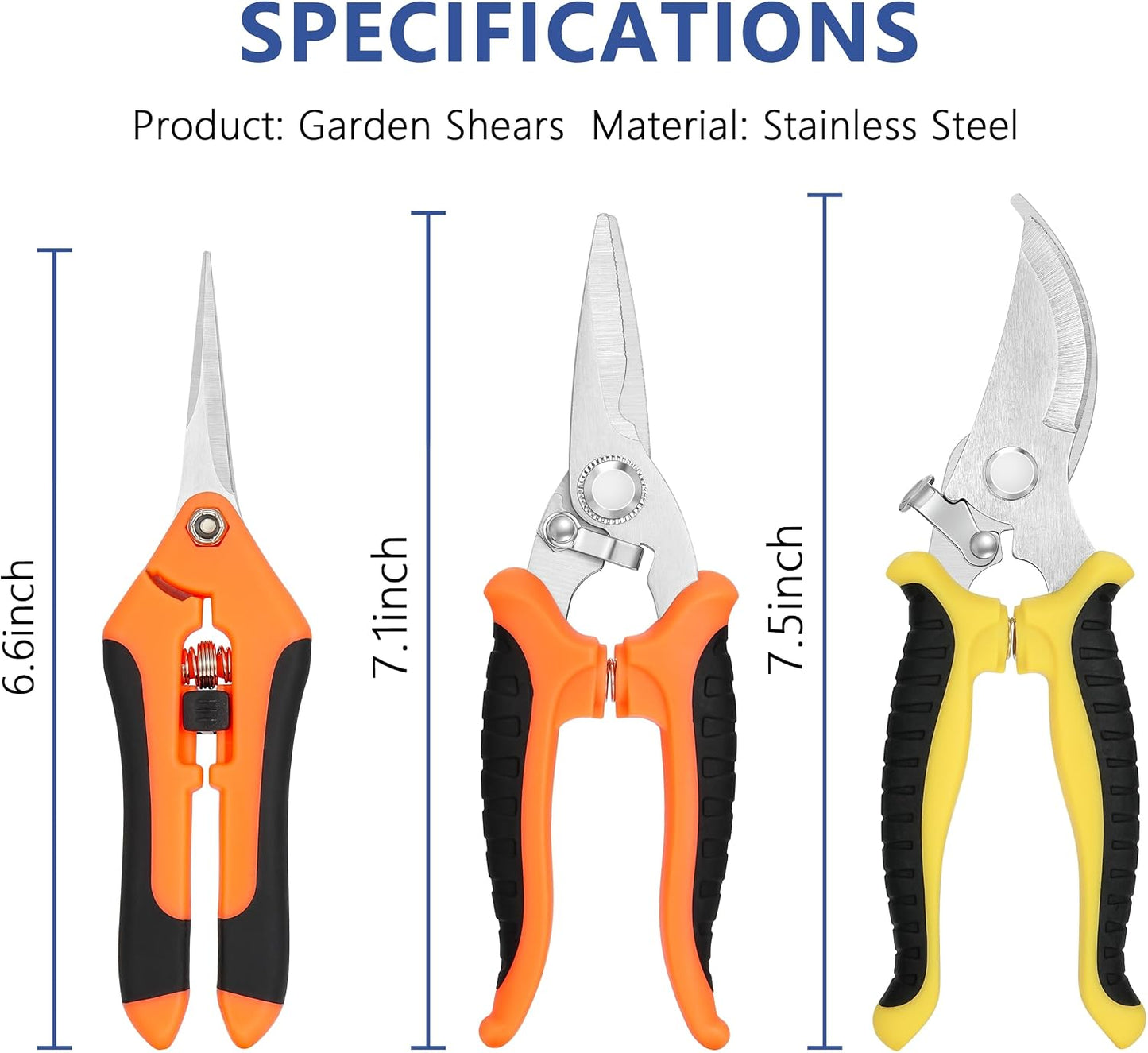 5‑Piece Garden Pruning Shears Set with Gloves & Storage Bag – Stainless Steel Trimming Scissors for Flowers, Herbs & Small Branches – Ergonomic Gardening Tools Kit (Multi-color)