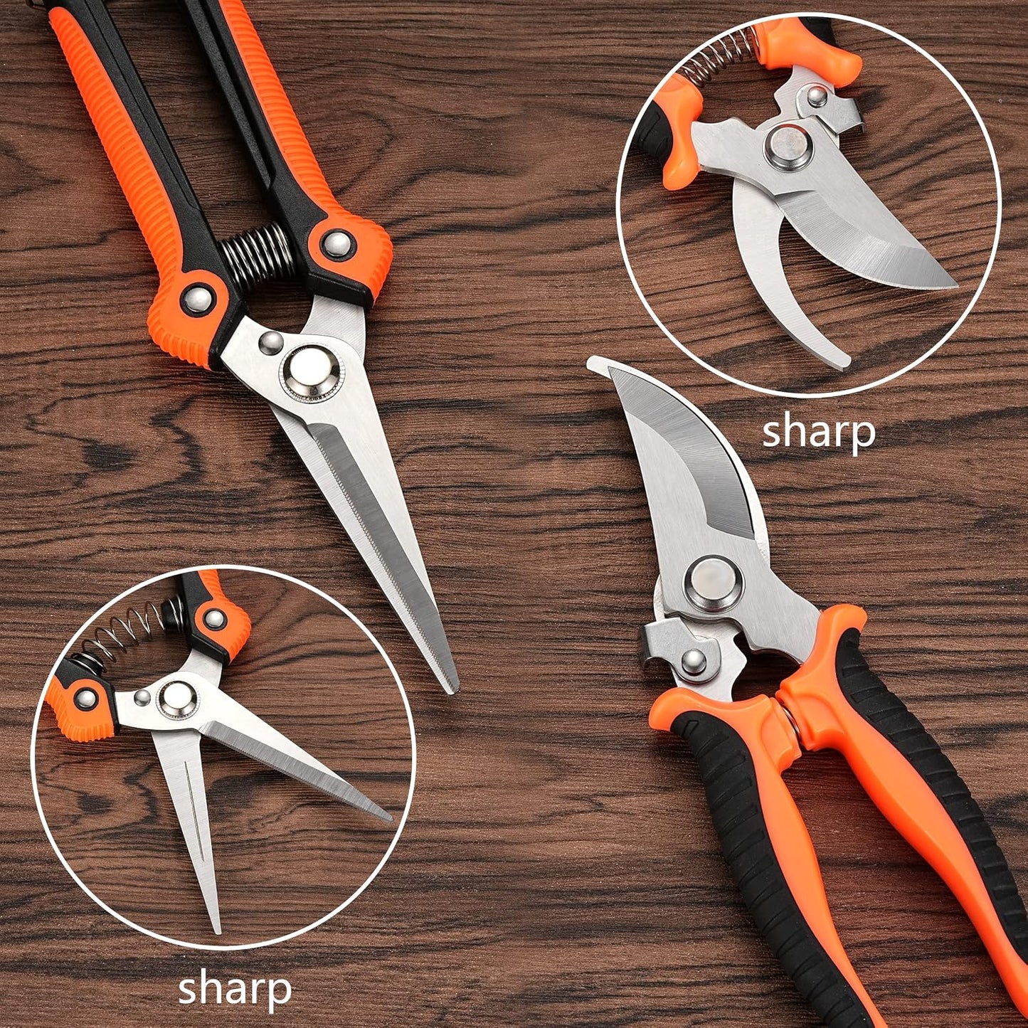 5‑Piece Garden Pruning Shears Set with Gloves & Storage Bag – Stainless Steel Trimming Scissors for Flowers, Herbs & Small Branches – Ergonomic Gardening Tools Kit (Multi-color)