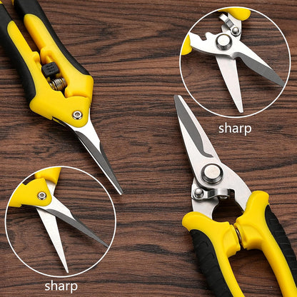 5‑Piece Garden Pruning Shears Set with Gloves & Storage Bag – Stainless Steel Trimming Scissors for Flowers, Herbs & Small Branches – Ergonomic Gardening Tools Kit (Multi-color)