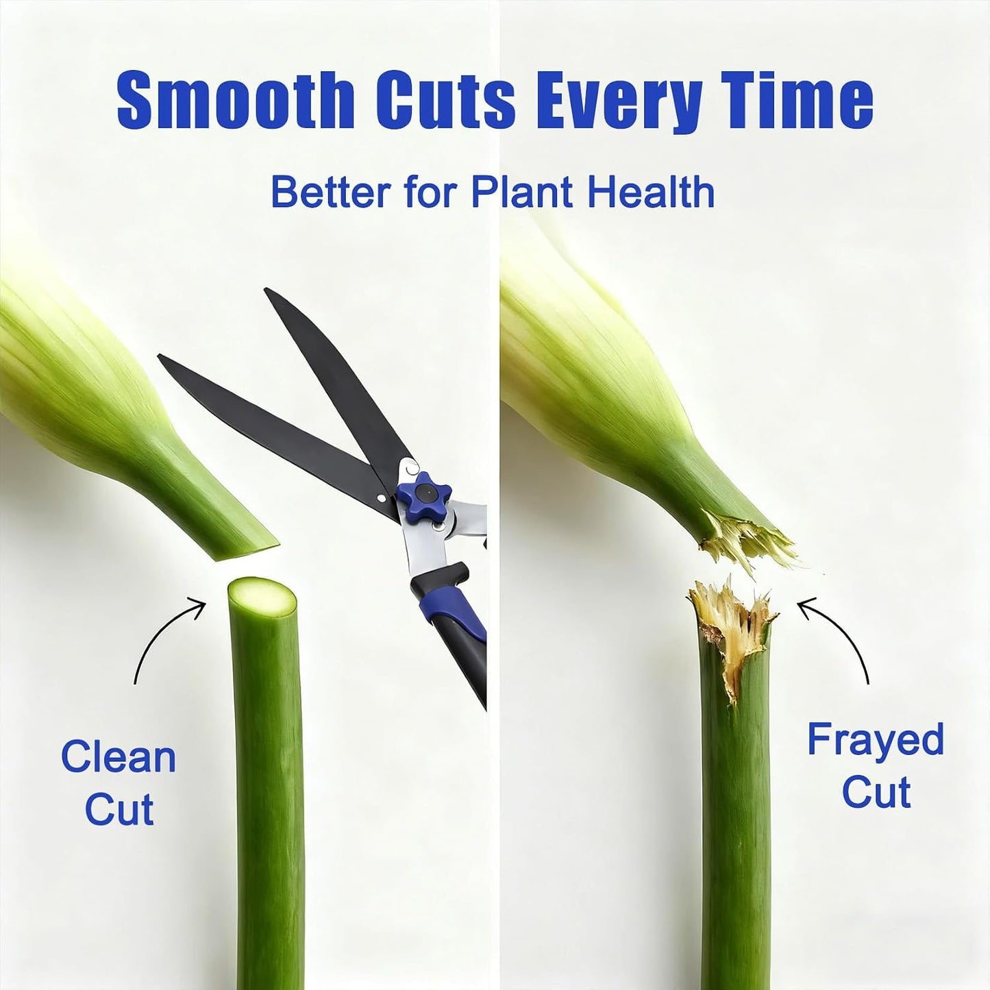 24" Hedge Shears, Wavy Blade Garden Scissors & Pruning Shears, Garden Shears For Trimming/Shaping Hedges and Shrubs in Lawn Yard