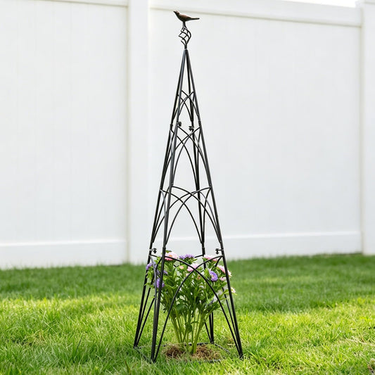 48" Obelisk Trellis for Climbing Plants - Metal Garden Support