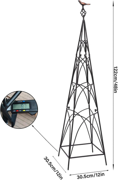 48" Obelisk Trellis for Climbing Plants - Metal Garden Support