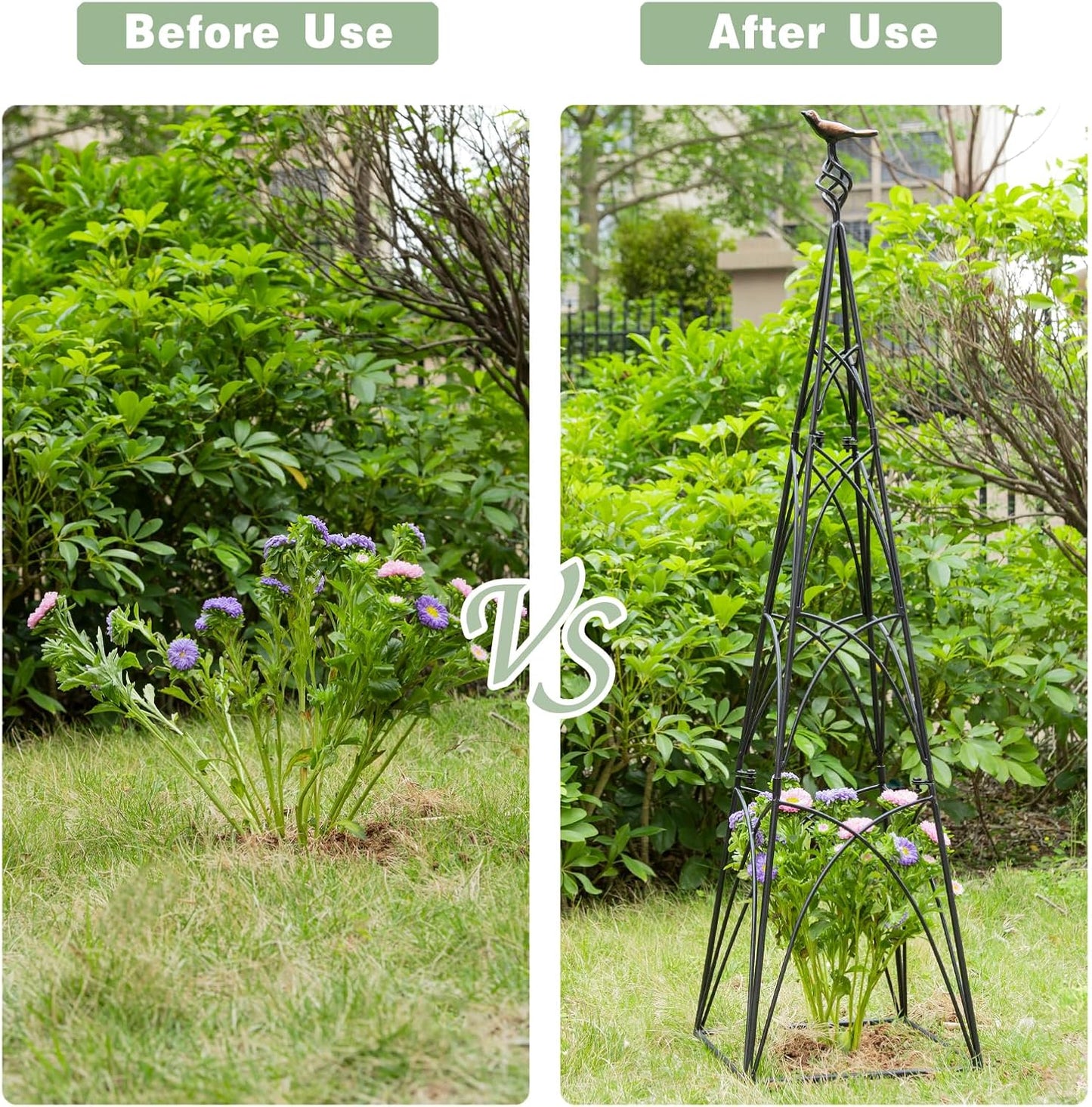 48" Obelisk Trellis for Climbing Plants - Metal Garden Support