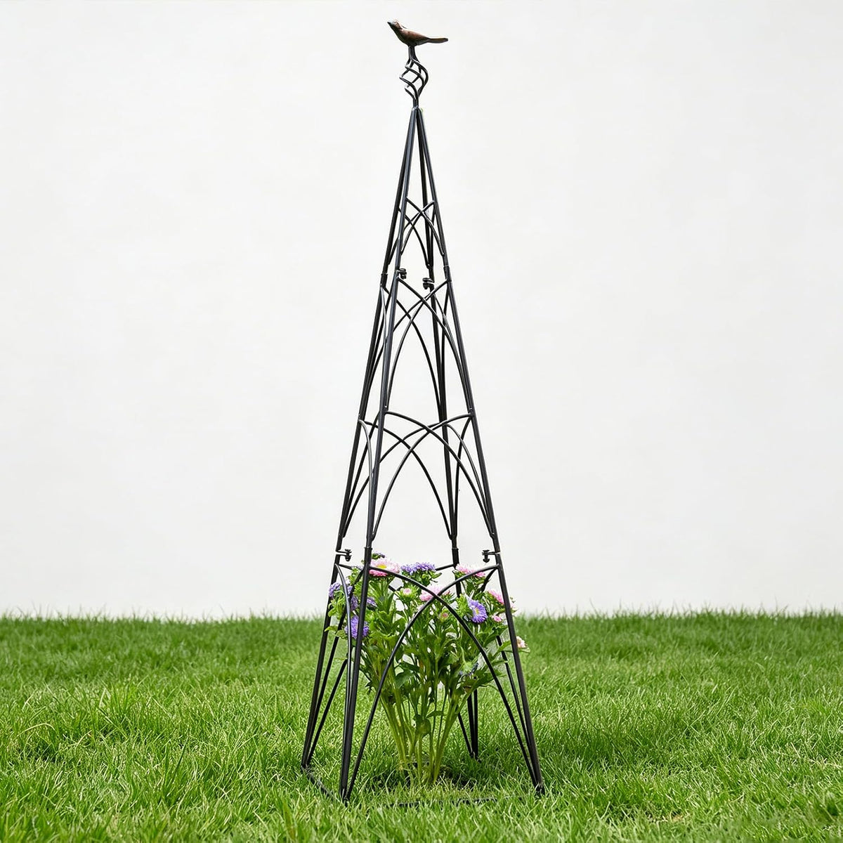 48" Obelisk Trellis for Climbing Plants - Metal Garden Support