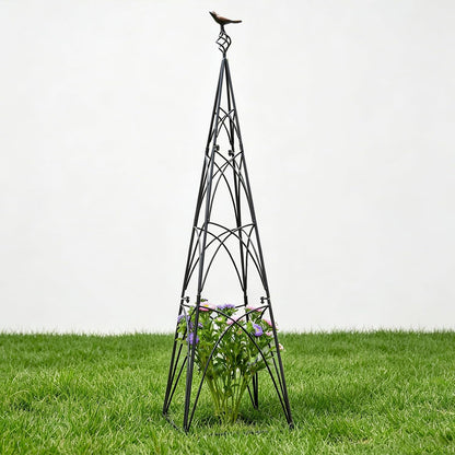 48" Obelisk Trellis for Climbing Plants - Metal Garden Support