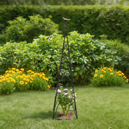 48" Obelisk Trellis for Climbing Plants - Metal Garden Support