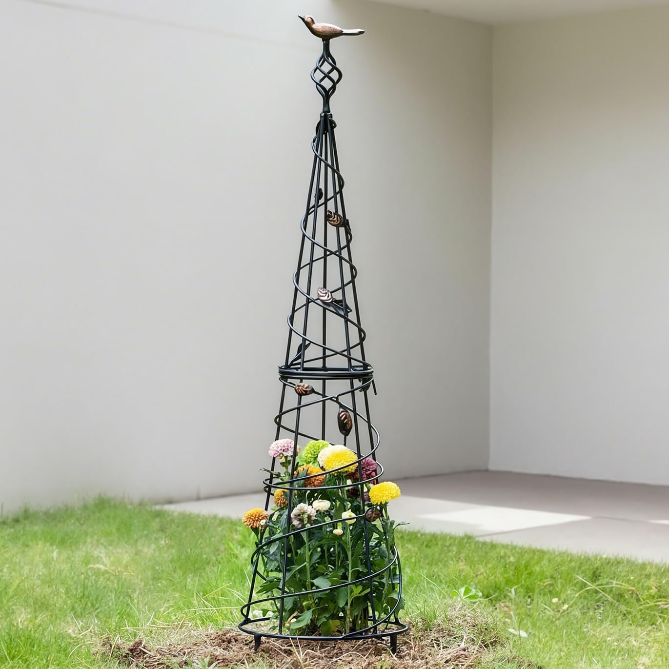 48" Obelisk Trellis for Climbing Plants - Metal Garden Support