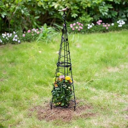 48" Obelisk Trellis for Climbing Plants - Metal Garden Support
