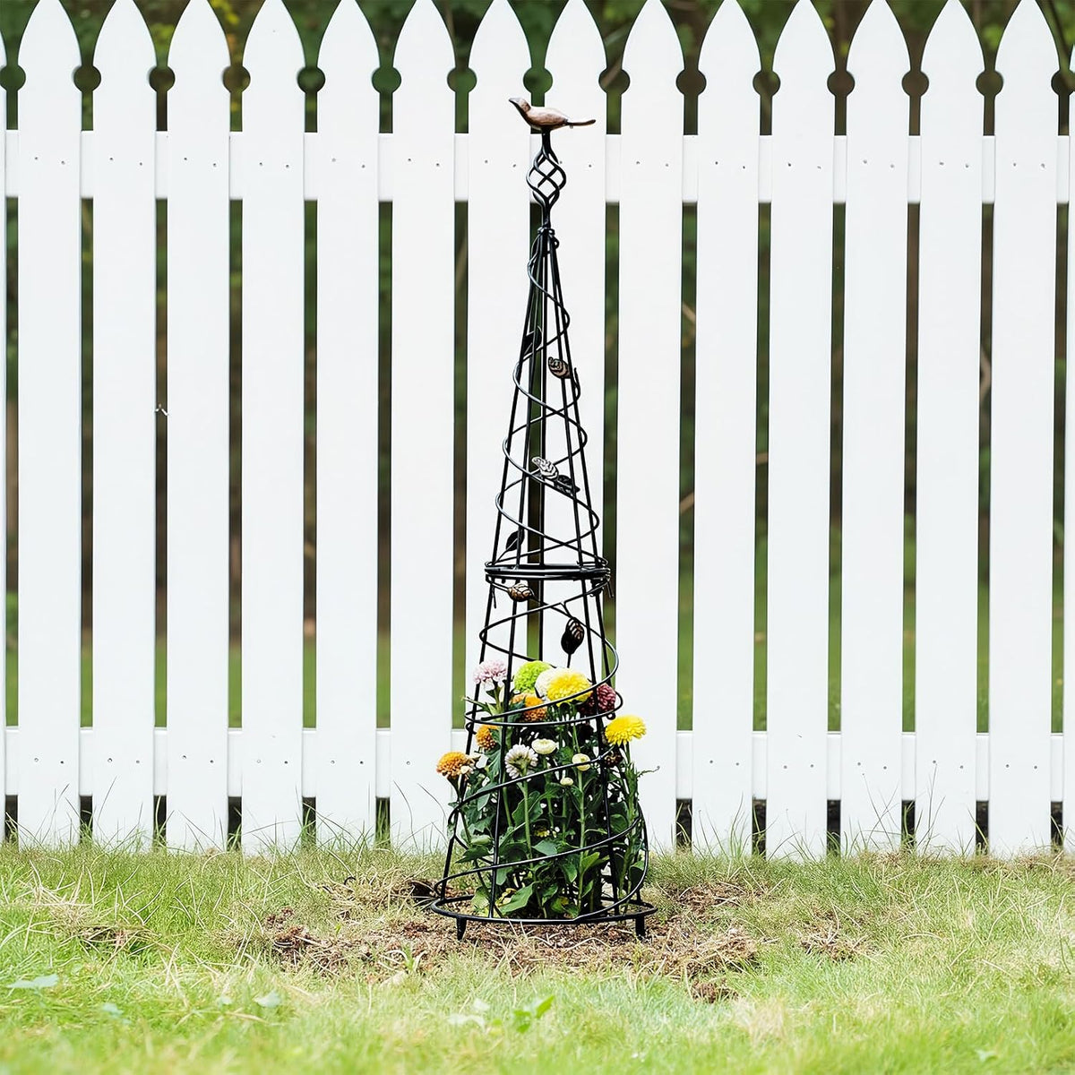48" Obelisk Trellis for Climbing Plants - Metal Garden Support