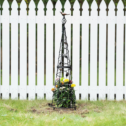 48" Obelisk Trellis for Climbing Plants - Metal Garden Support