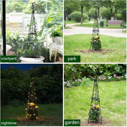 48" Obelisk Trellis for Climbing Plants - Metal Garden Support