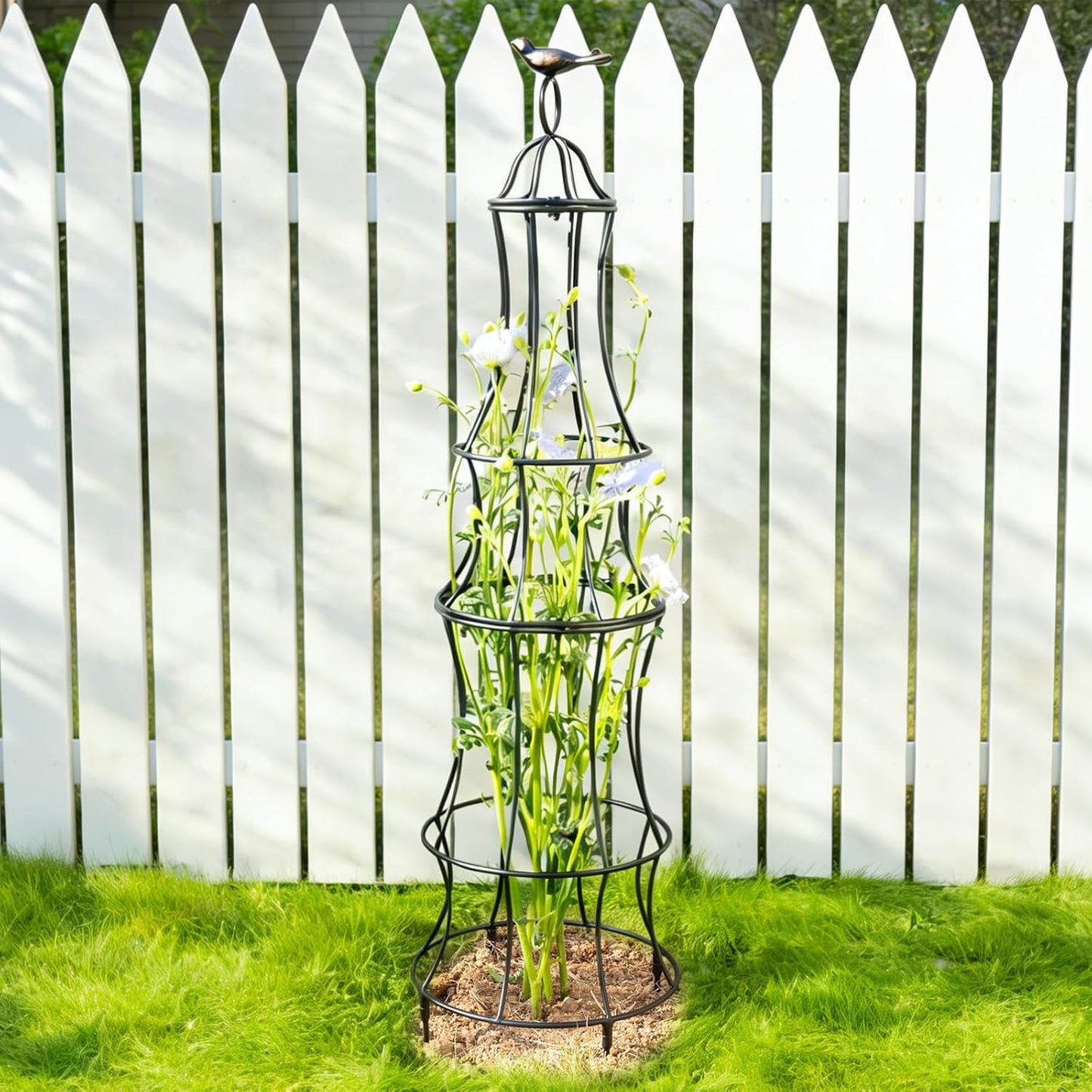 48" Obelisk Trellis for Climbing Plants - Metal Garden Support