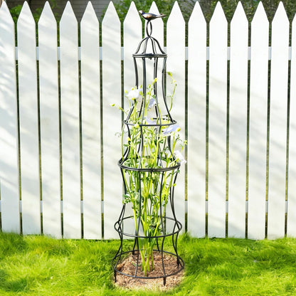 48" Obelisk Trellis for Climbing Plants - Metal Garden Support