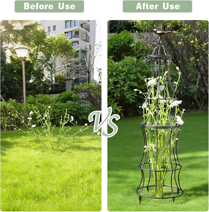 48" Obelisk Trellis for Climbing Plants - Metal Garden Support