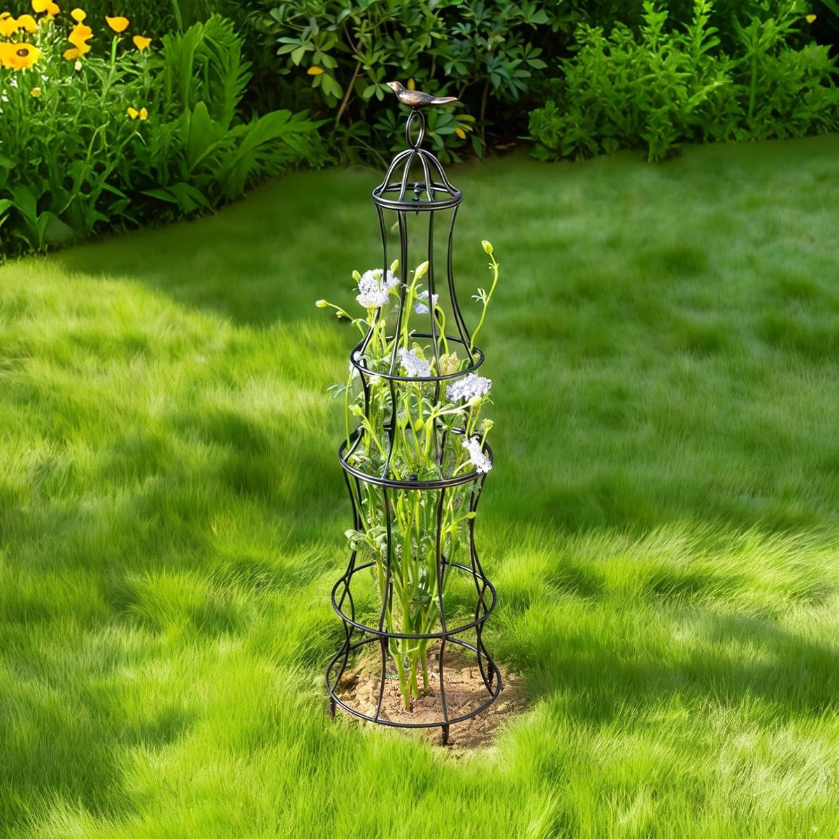 48" Obelisk Trellis for Climbing Plants - Metal Garden Support