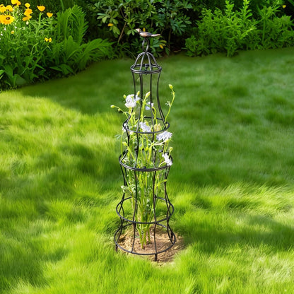 48" Obelisk Trellis for Climbing Plants - Metal Garden Support