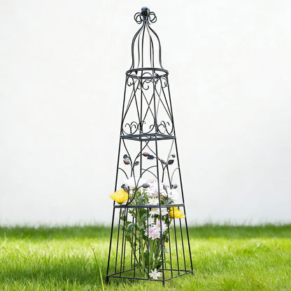 48" Obelisk Trellis for Climbing Plants - Metal Garden Support