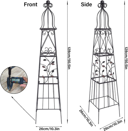 48" Obelisk Trellis for Climbing Plants - Metal Garden Support