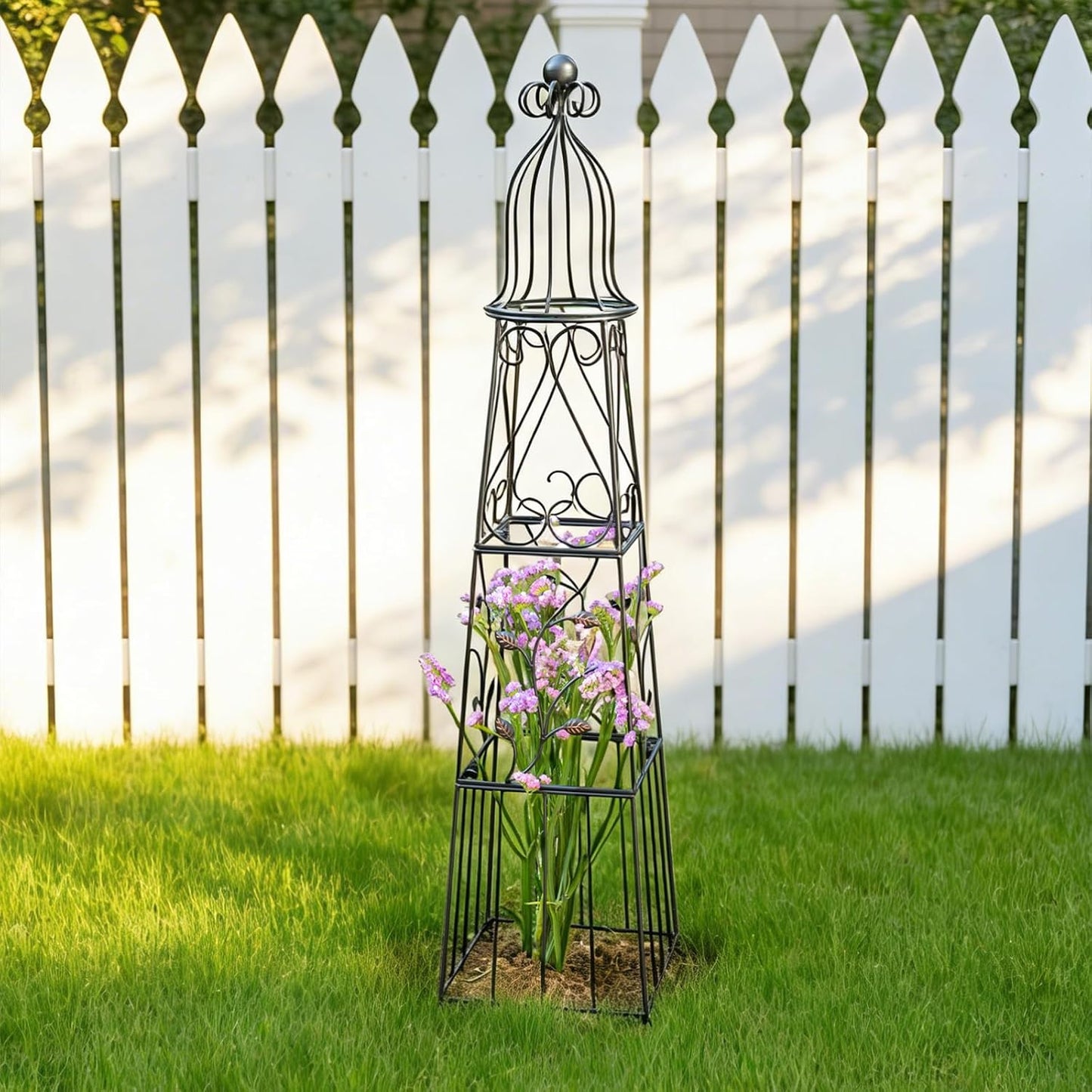 48" Obelisk Trellis for Climbing Plants - Metal Garden Support