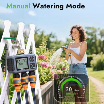 Sprinkler Timer with Brass Inlet, Water Timer for Garden Hose with Auto/Manual/Rain Delay Mode, Easy Setup Hose Timers for Lawn, Garden, Vacation Watering,1 Outlet