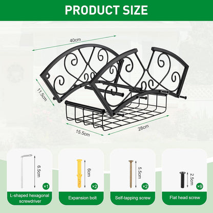 Garden Hose Holder Heavy Duty Metal Water Hose Holder, Hose Hanger Wall Mounted Metal Detachable Hose Storage Organizer for Outside Yard Lawn