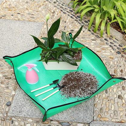 2PCS 26.8" x 26.8" Plant Repotting Mat Waterproof Transplanting Mat Indoor Succulent Potting Mat Portable Gardening Soil Changing and Watering mat Square and Foldable Garden mat