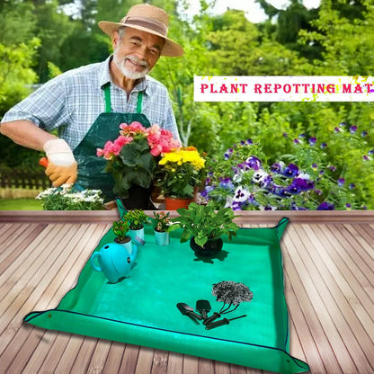 2PCS 26.8" x 26.8" Plant Repotting Mat Waterproof Transplanting Mat Indoor Succulent Potting Mat Portable Gardening Soil Changing and Watering mat Square and Foldable Garden mat