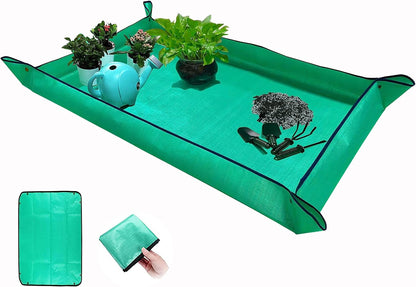 2PCS 26.8" x 26.8" Plant Repotting Mat Waterproof Transplanting Mat Indoor Succulent Potting Mat Portable Gardening Soil Changing and Watering mat Square and Foldable Garden mat